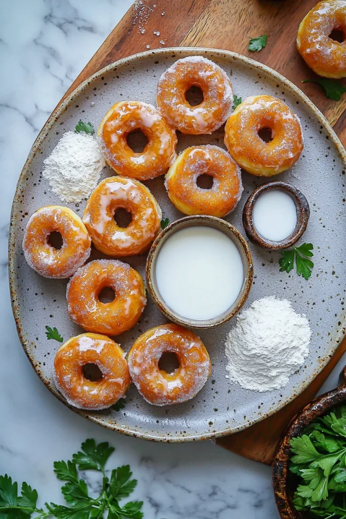Delicious 4 ingredient glazed donut holes ready to be enjoyed