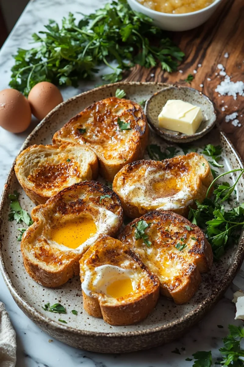 Plate of air fryer yogurt custard toast topped with fresh fruits