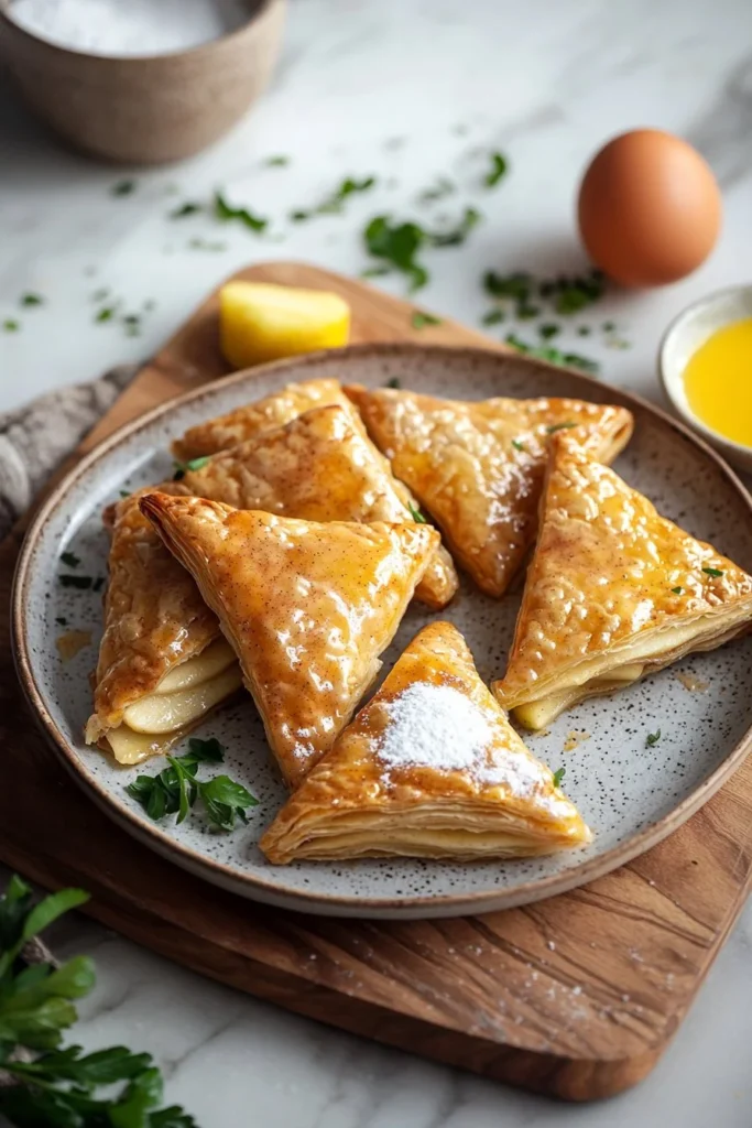 Delicious apple cinnamon triangles freshly baked and ready to enjoy.