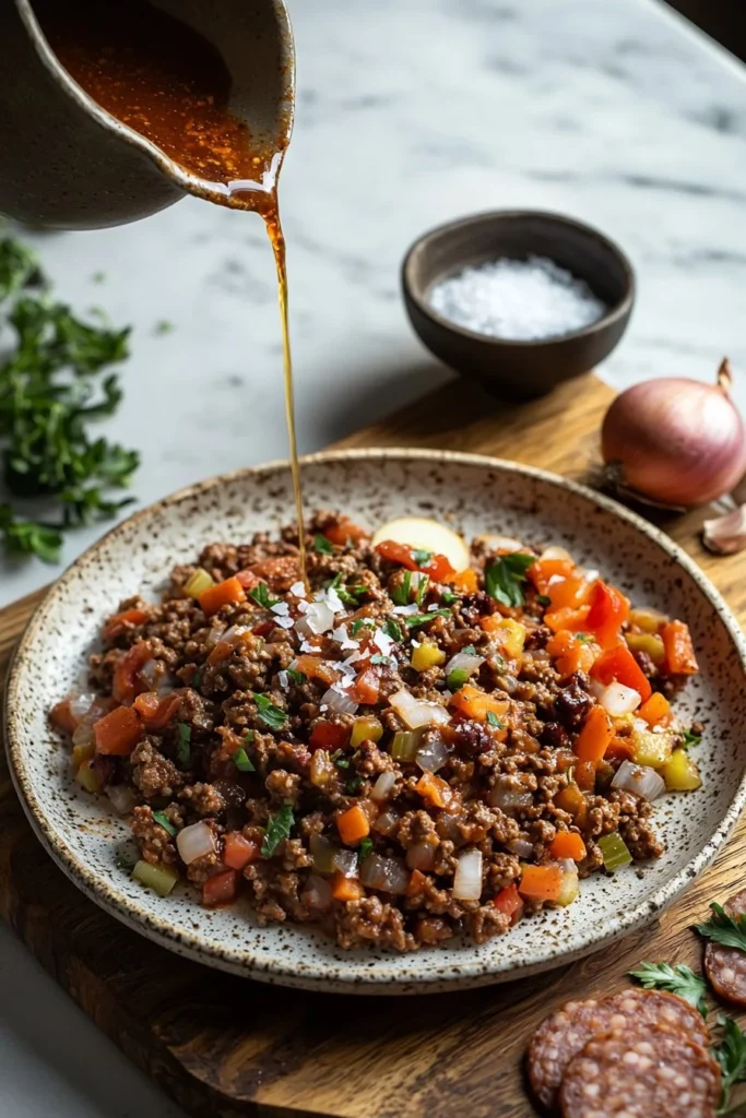 Blackstone Cowboy Dinner featuring grilled meats and hearty sides