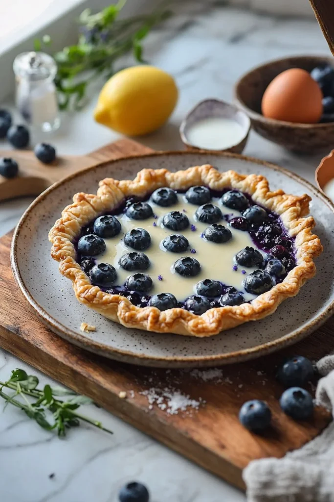 Homemade Blueberry Lavender Pop Tarts with blueberries and lavender