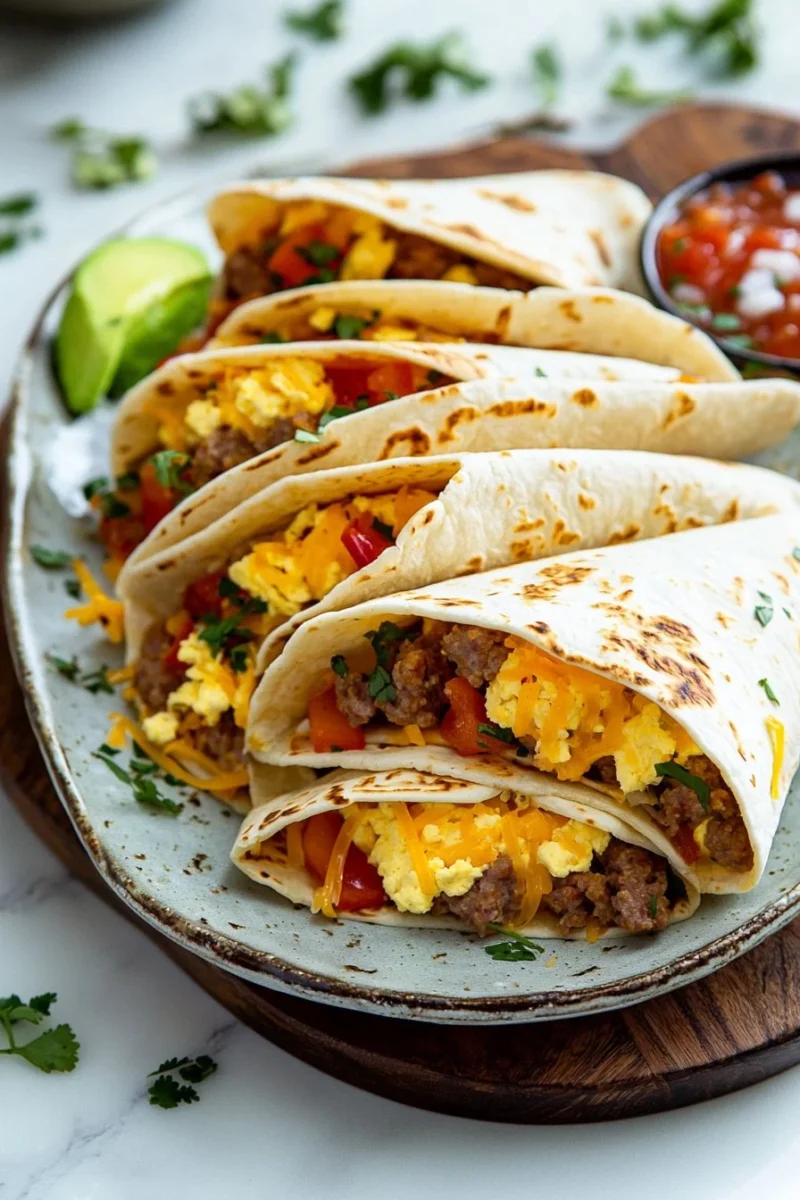 Delicious breakfast burritos served at a fun breakfast burrito party