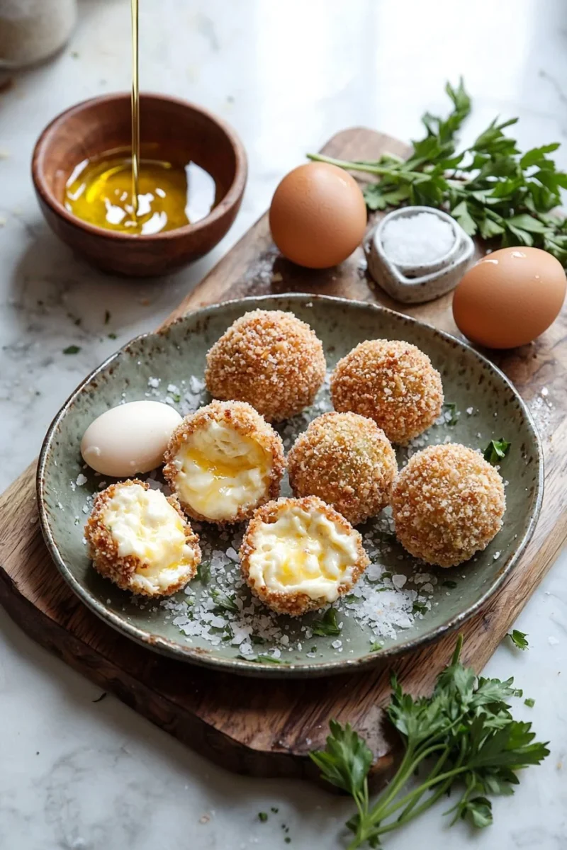 Delicious cheese-filled fried cheese balls ready to be enjoyed