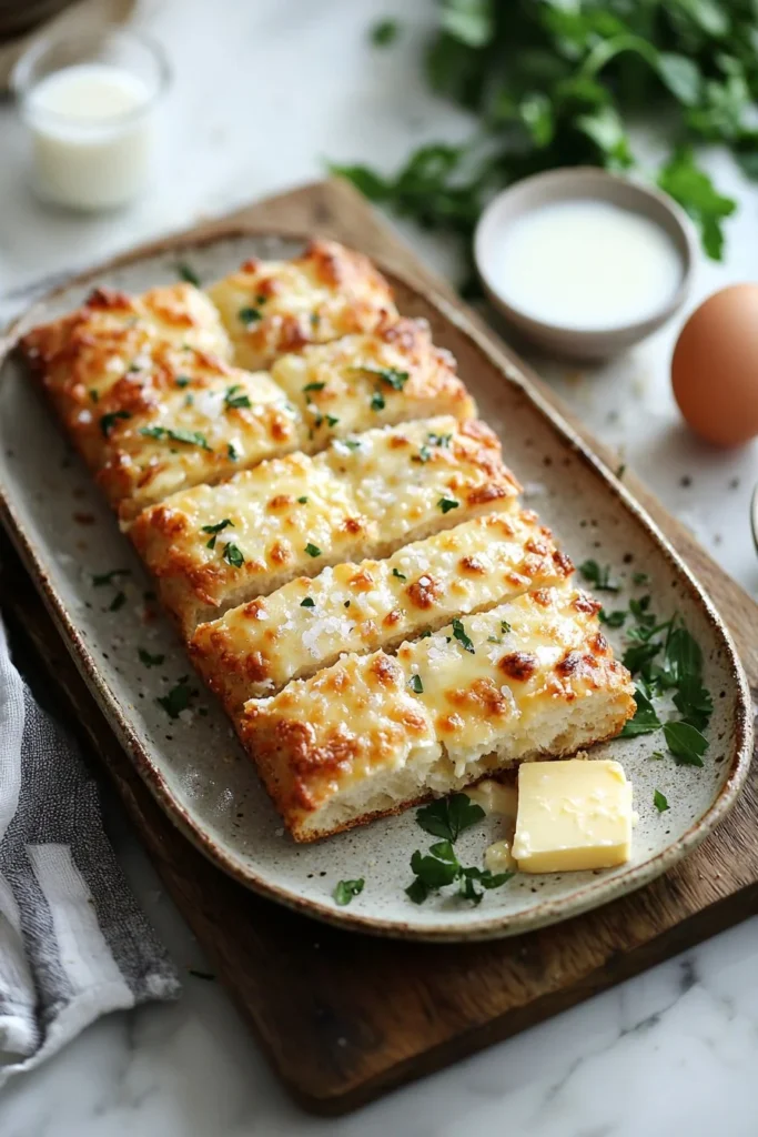 Delicious cheesy Parmesan bread fresh out of the oven