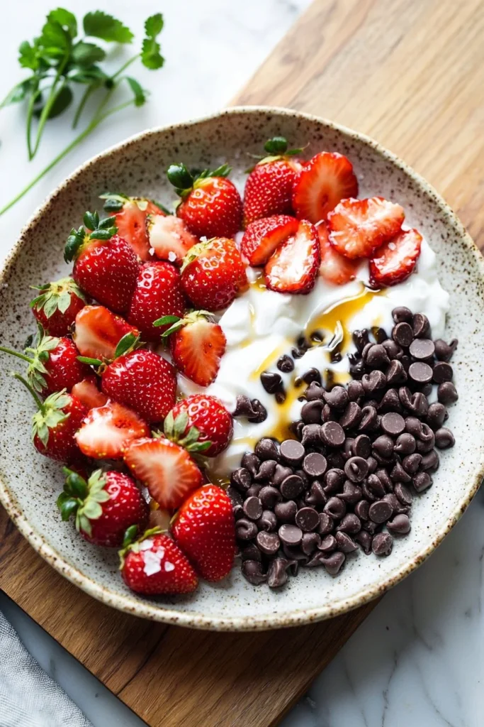 Chocolate strawberry Greek yogurt clusters, a delicious and healthy dessert