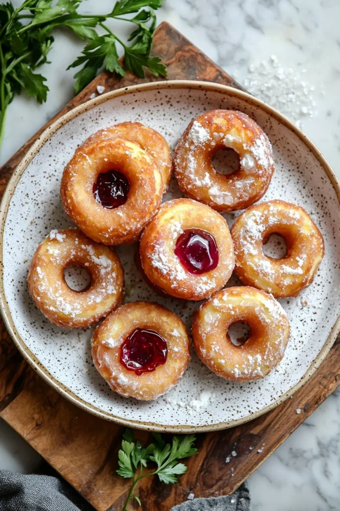 Easy air fryer jelly donuts made with just 4 ingredients.