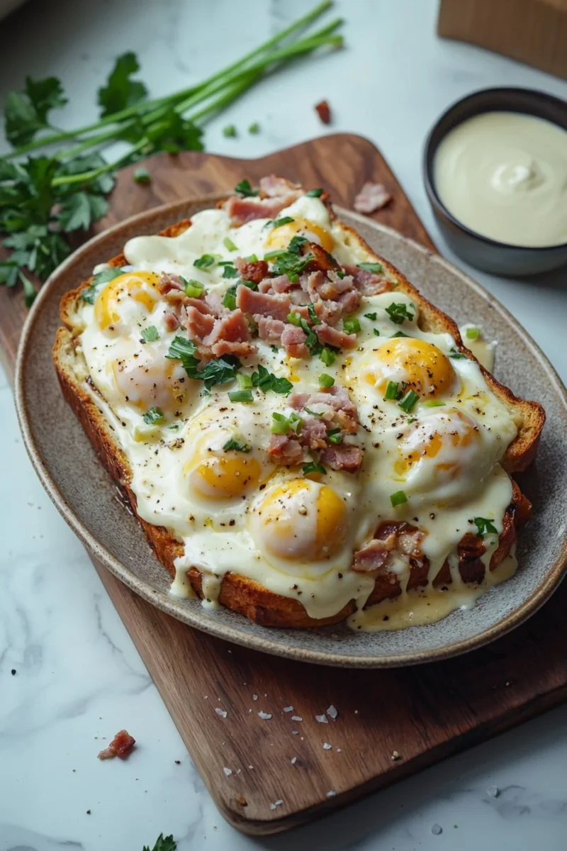 Delicious Eggs Benedict Breakfast Casserole ready to serve for brunch