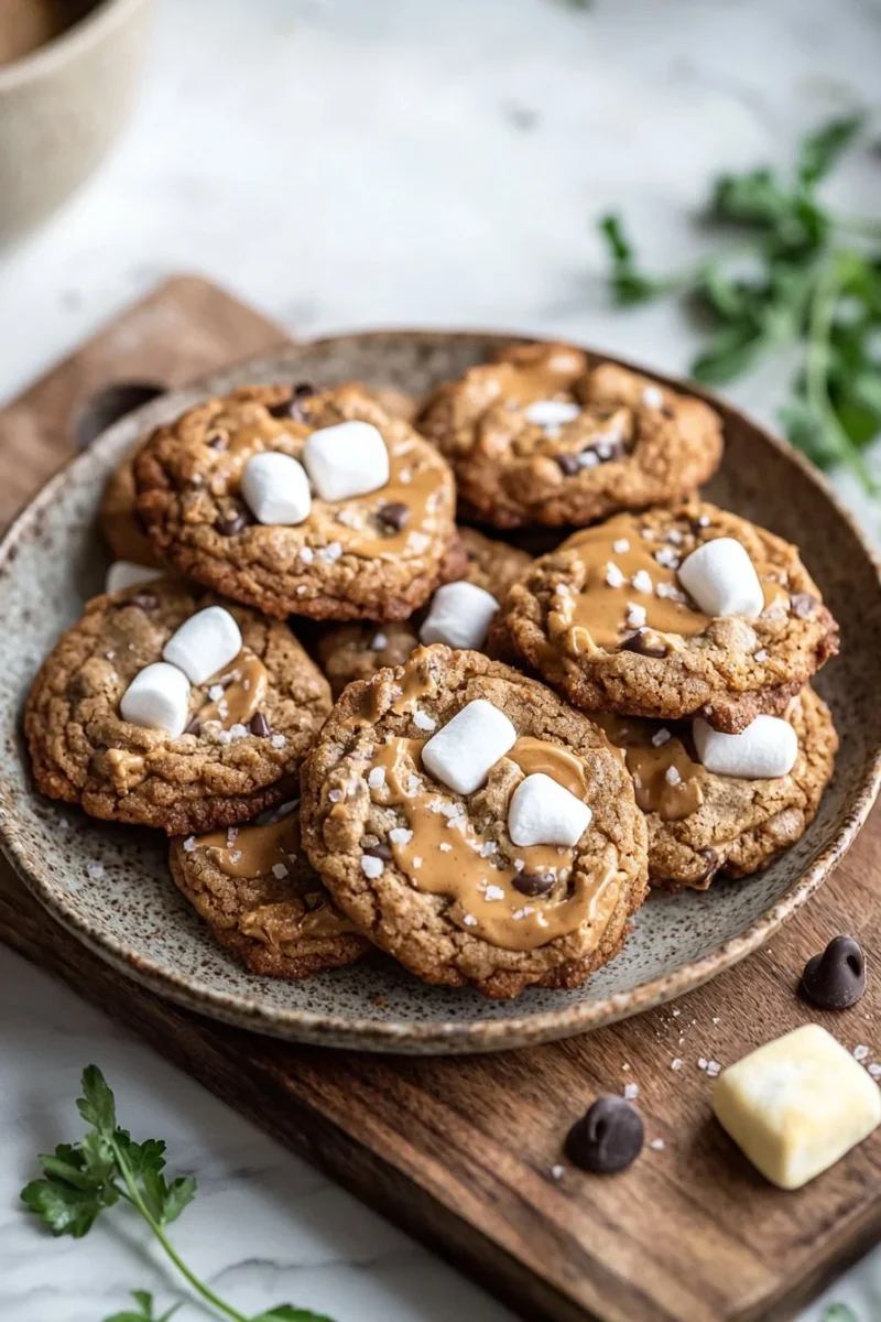 Delicious Fluffernutter Cookies with peanut butter and marshmallow topping.