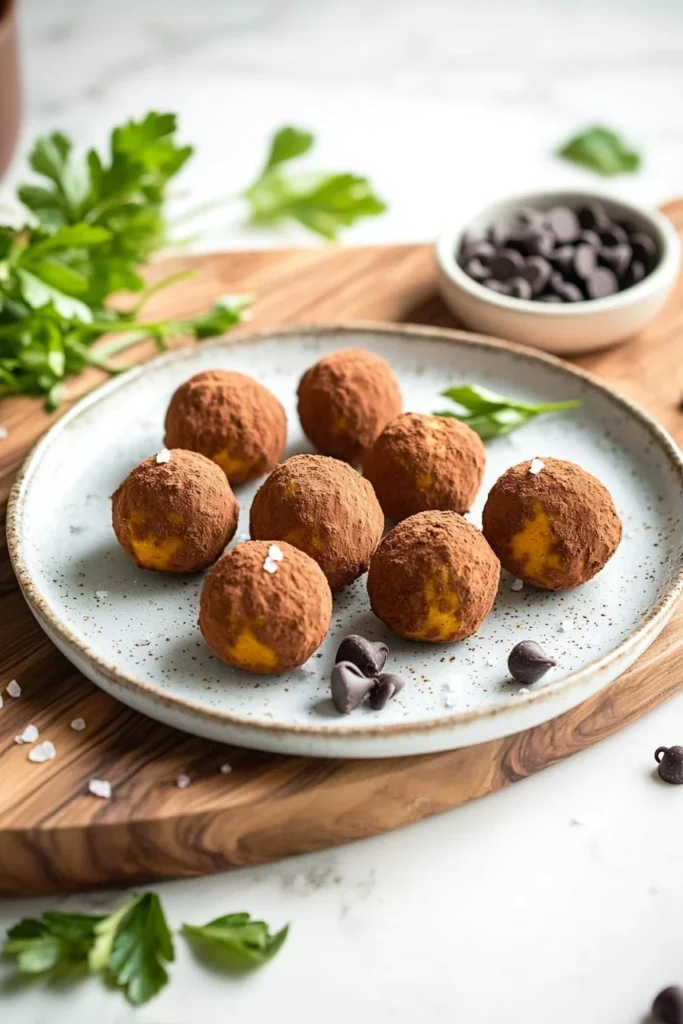 Delicious healthy pumpkin truffles made with natural ingredients