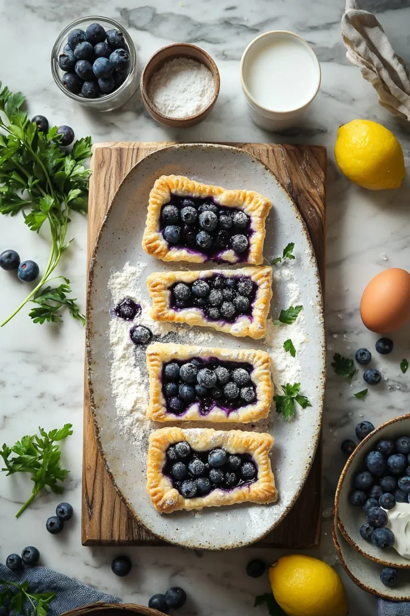 Delicious homemade blueberry pop tarts on a rustic table