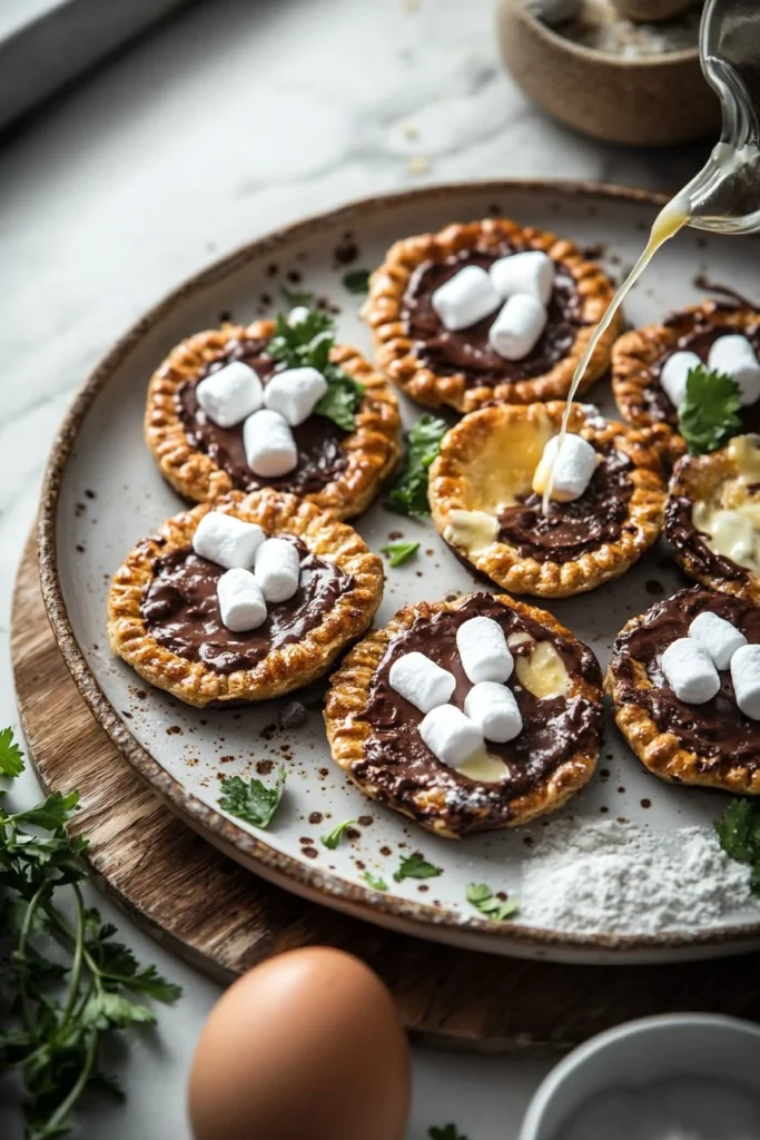 Homemade S'mores Pop Tarts filled with chocolate and marshmallows