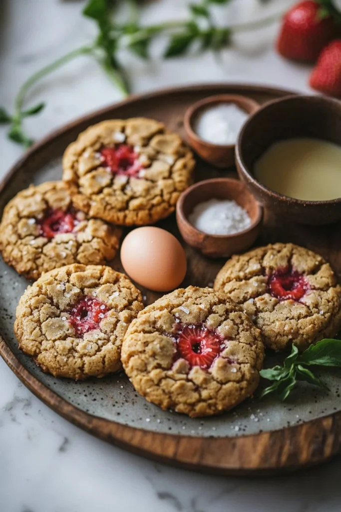Delicious homemade strawberry cookies made with fresh strawberries