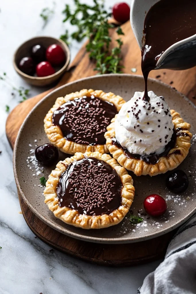 Delicious Hot Fudge Sundae Pop Tarts with chocolate drizzle and sprinkles