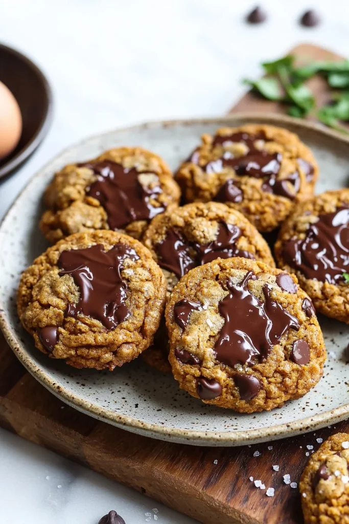 Homemade Pumpkin Chocolate Chip Cookies with a soft texture and chocolate chips