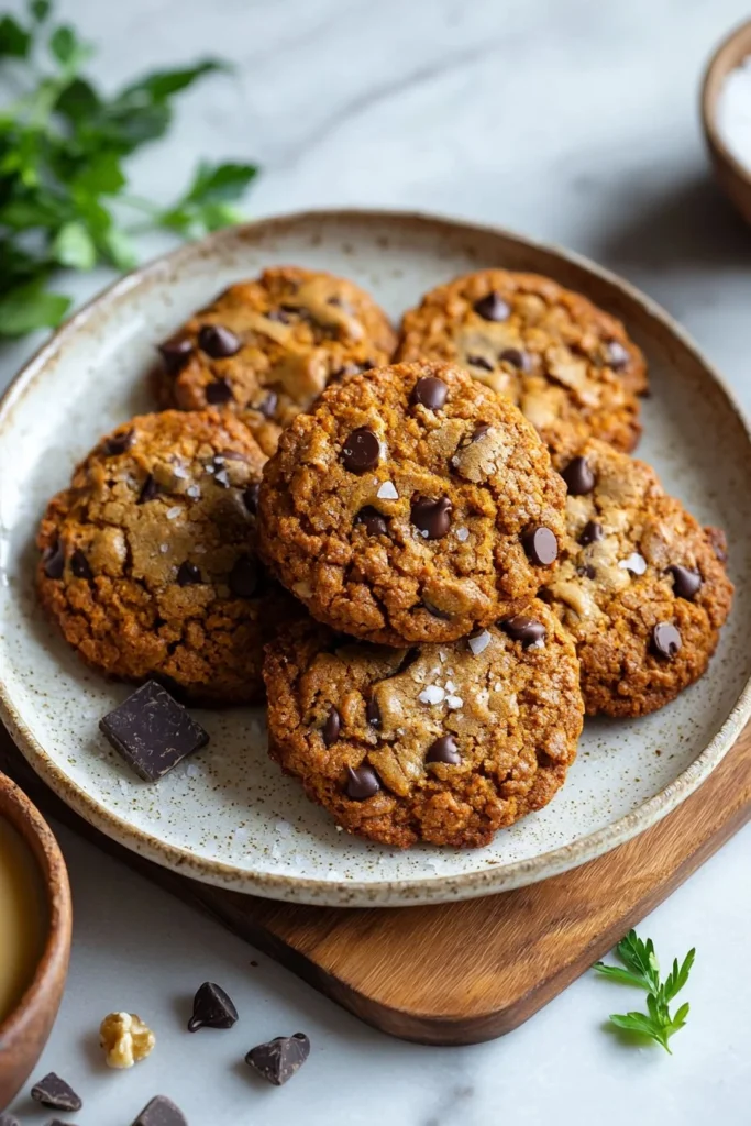 Delicious pumpkin coffee cake cookies on a rustic wooden table