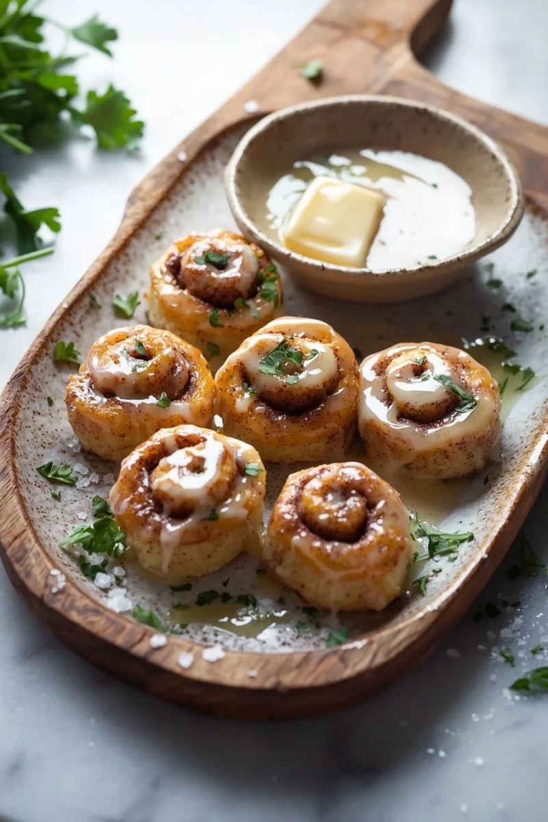 Quick and delicious cinnamon roll bites ready to serve.