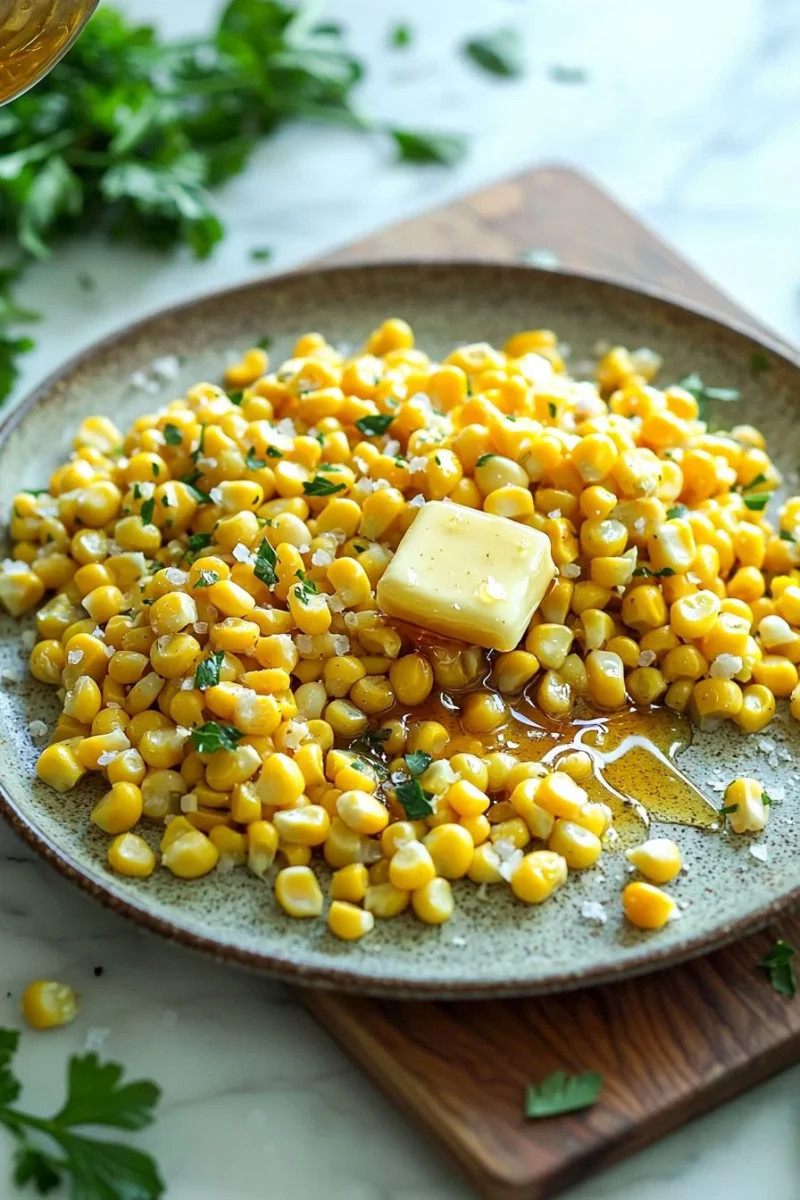 Skillet Corn with Honey Butter - a delicious side dish made with fresh corn and honey butter