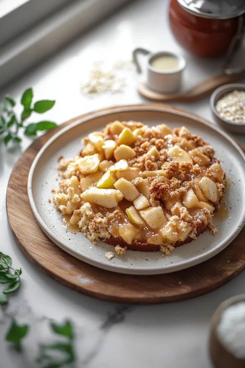 Delicious Apple Crisp Coffee Cake with apple topping and crumbly texture.