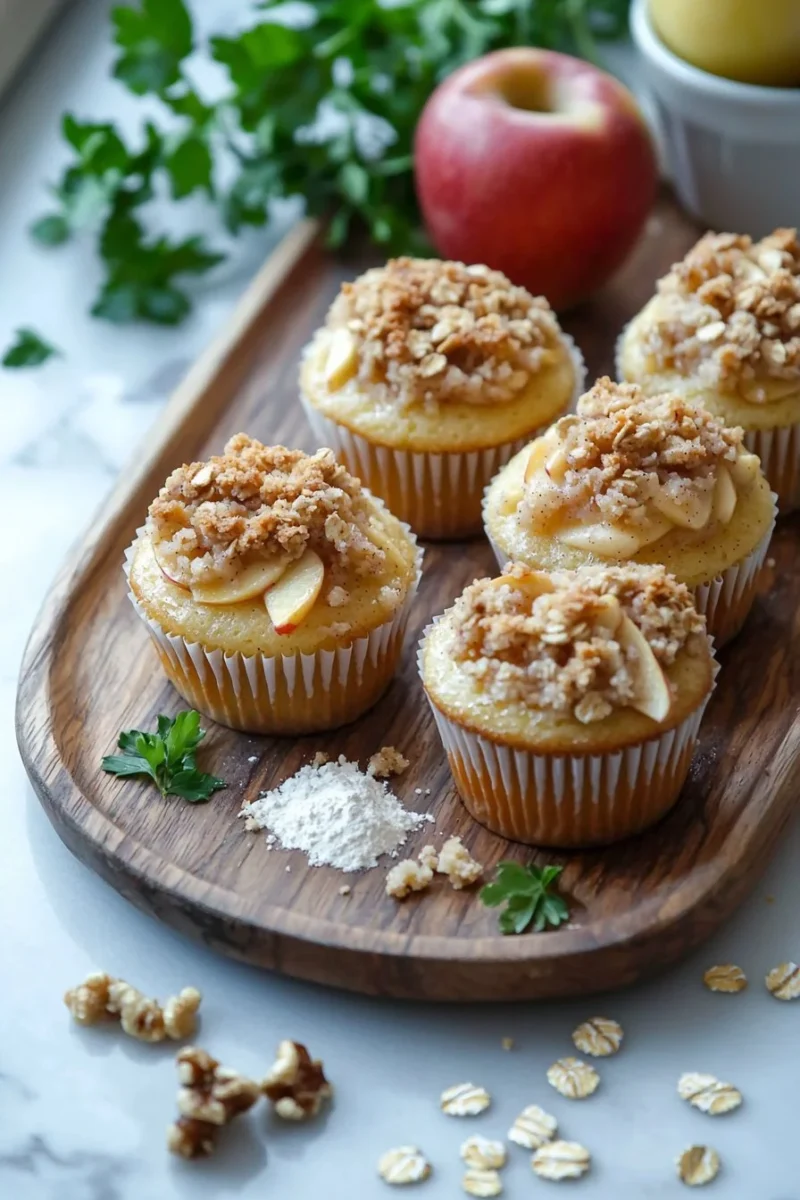 Delicious apple crumble cupcakes with crumble topping and warm spices