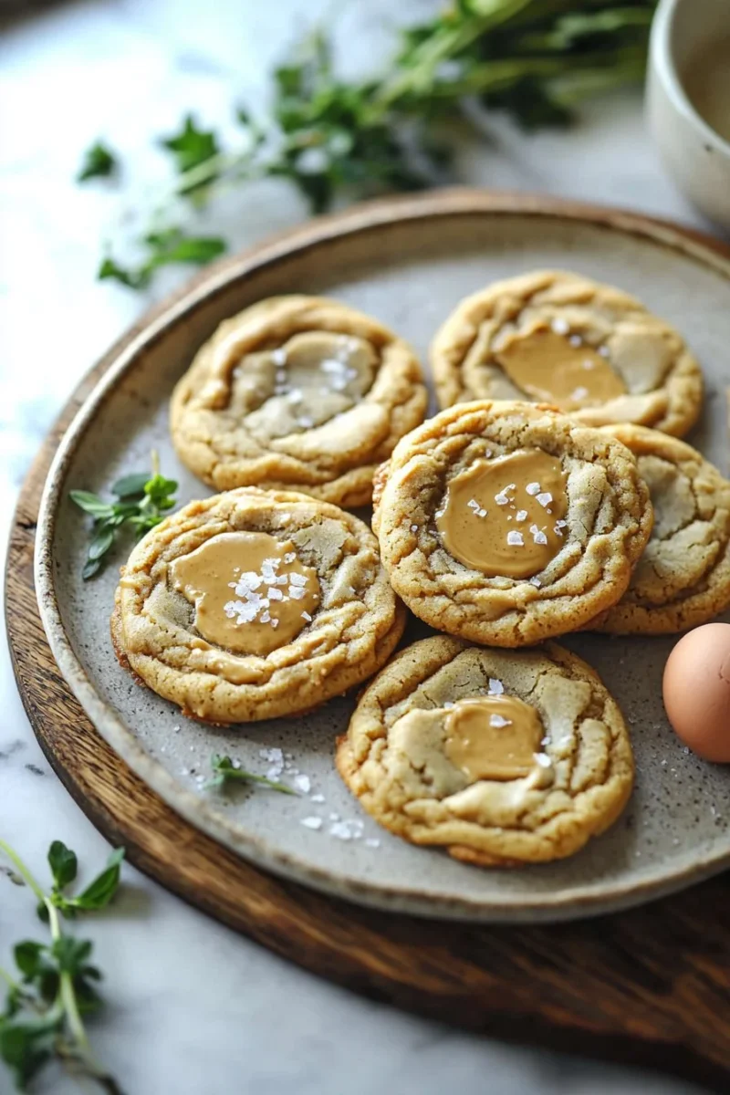Freshly baked chewy peanut butter cookies on a cooling rack