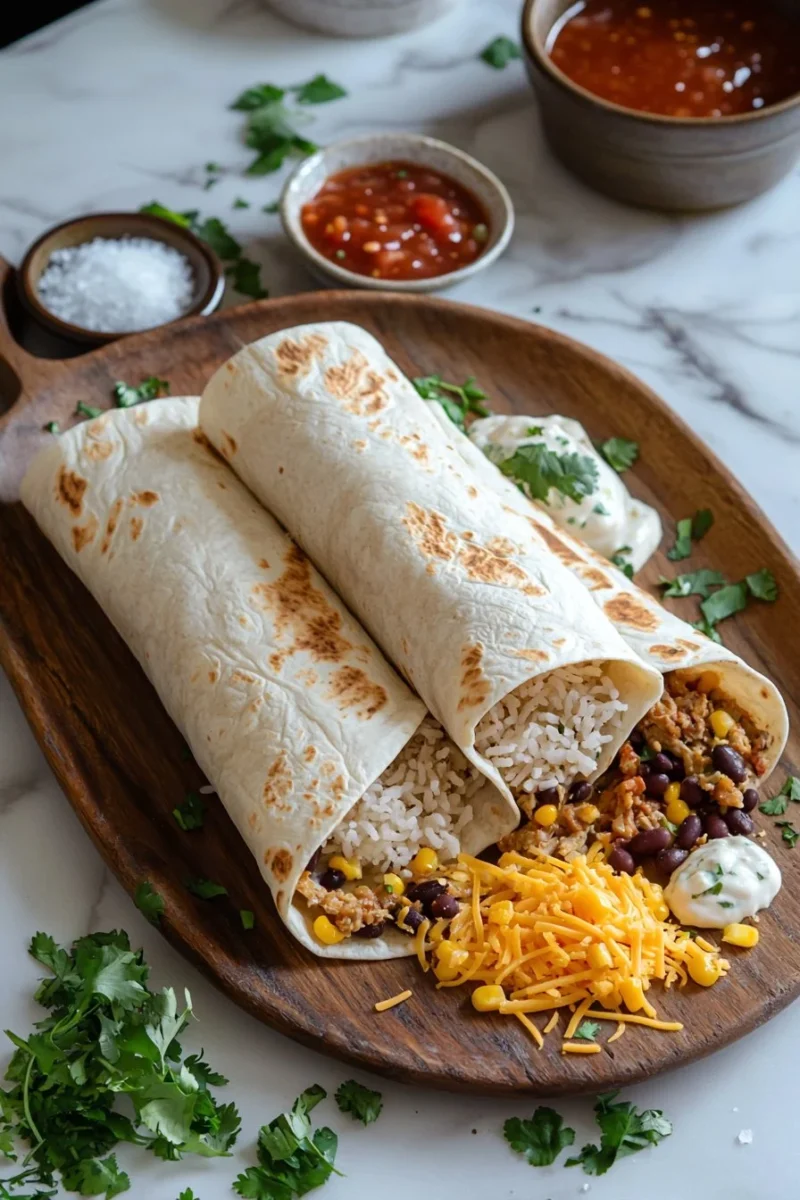 Homemade Chipotle freezer burritos ready to be stored for quick meals.