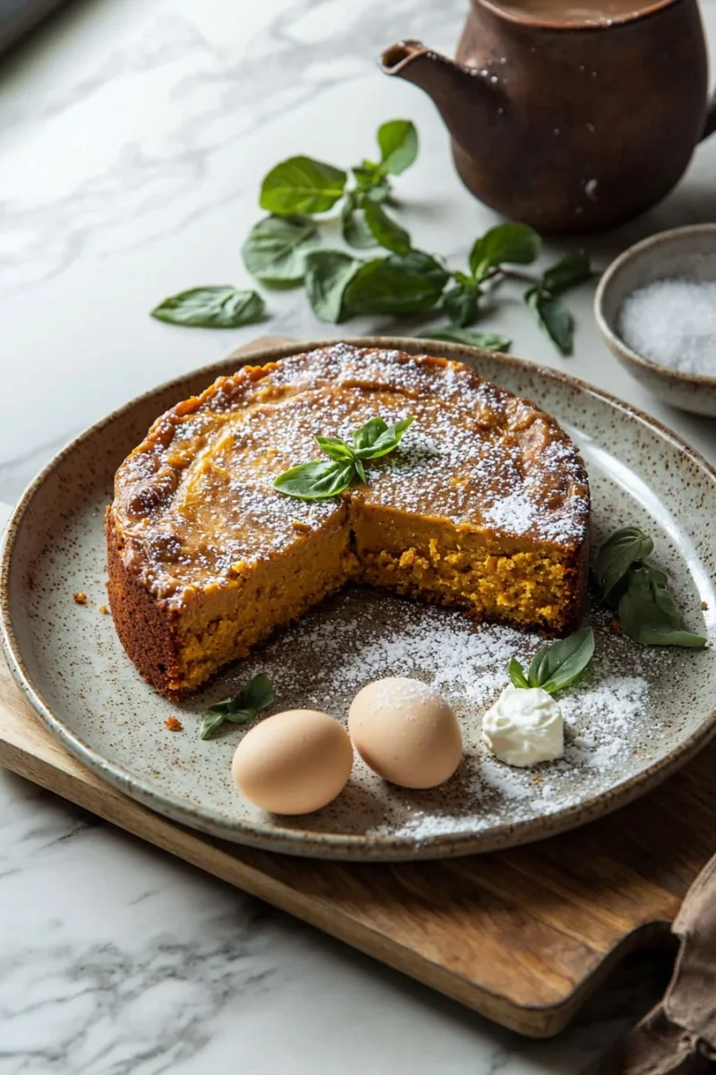 Delicious Pumpkin Cream Cheese Coffee Cake served on a plate