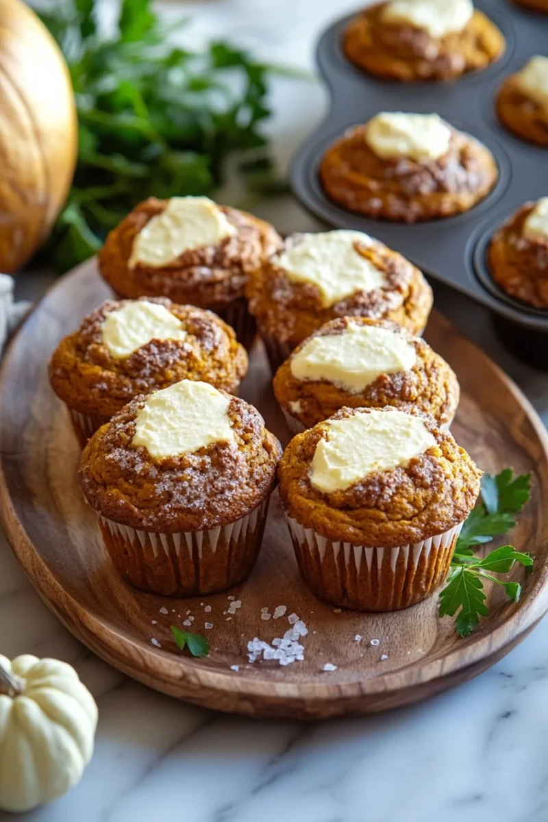 Delicious Pumpkin Cream Cheese Muffins with a creamy frosting