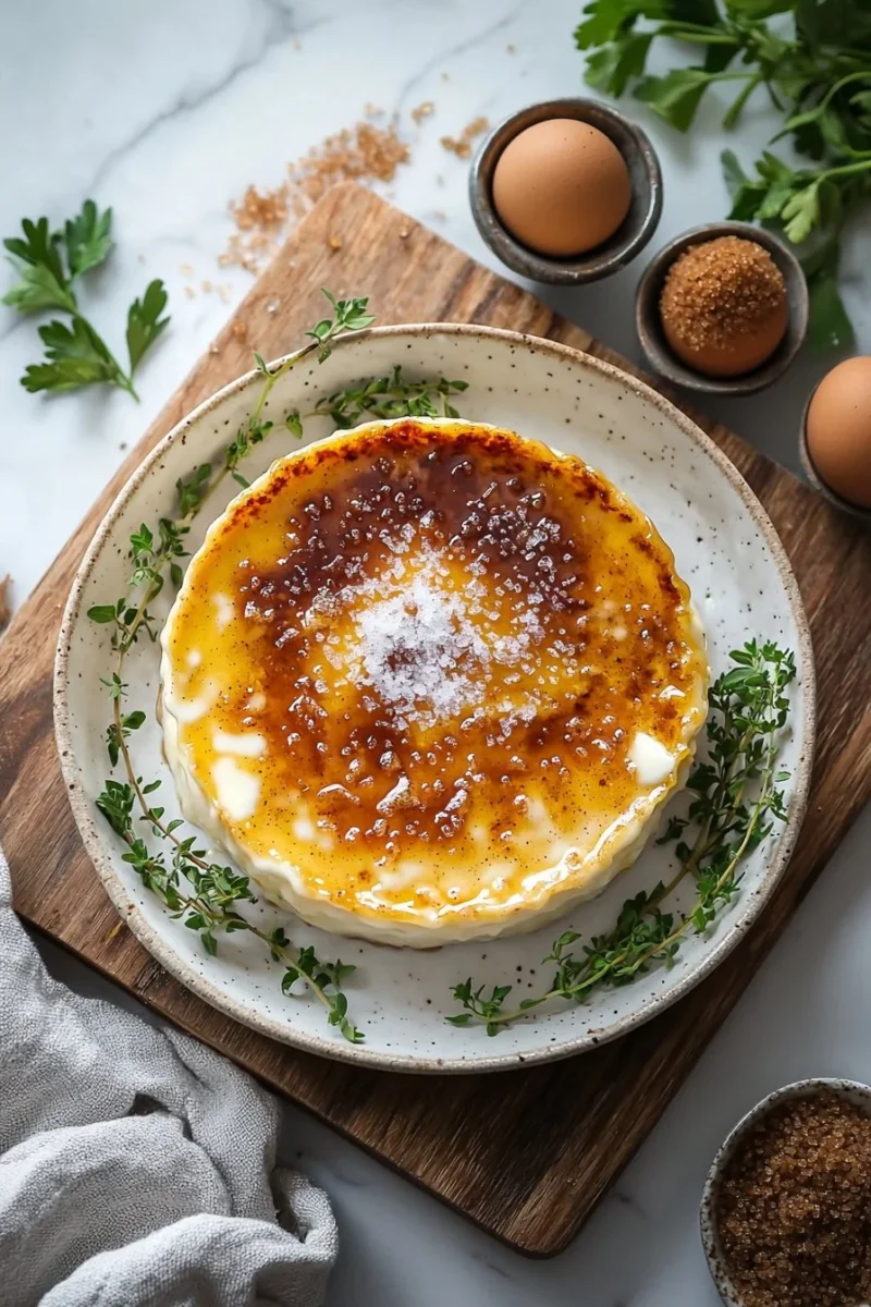 Bowl of Pumpkin Crème Brûlée topped with caramelized sugar crust